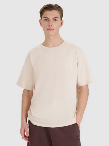 4F Tshirt oversize uniseks 4F 4FWSS25TTSHU1972  beżowy Beżowy