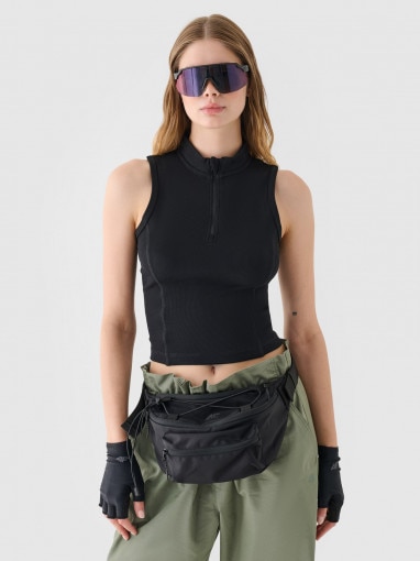 4F Damski top slim basic 4F 4FRAW24TSLEF182  różowy Głęboka czerń