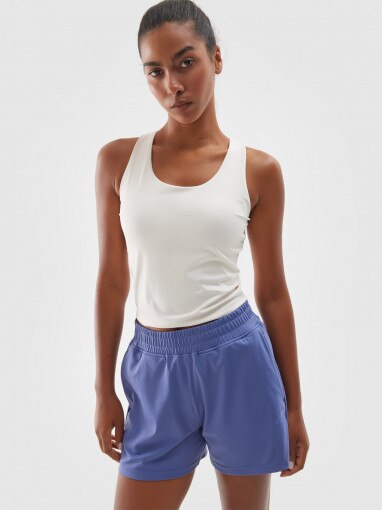 Damski top treningowy 4F 4FWAW24TFSLF422 - biały