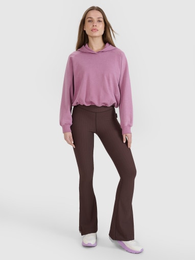Damska bluza dresowa nierozpinana z kapturem 4F x Anna Lewandowska 4FALSSS25TSWSF2049 - różowa