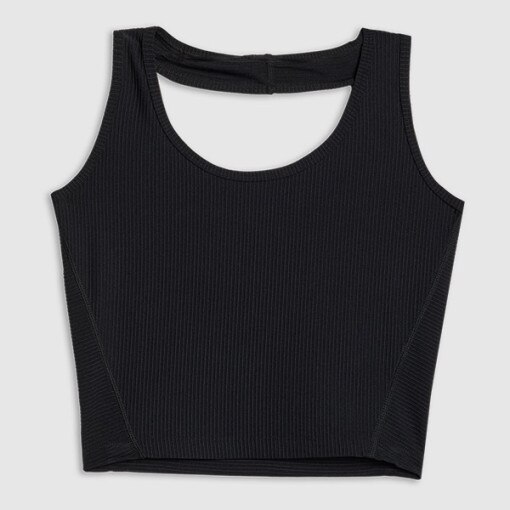 Damski crop top 4F x Anna Lewandowska 4FALSSS25TSLEF215 - czarny