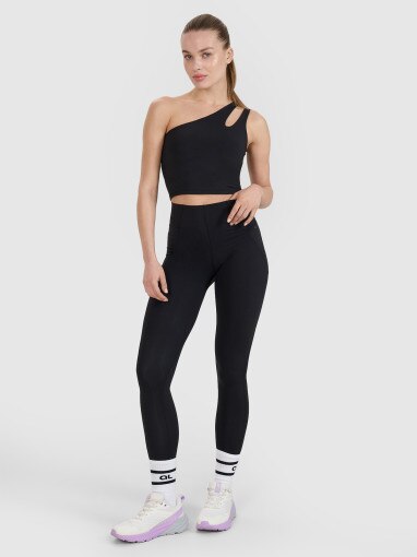 4F x AL Damskie legginsy treningowe 4F x Anna Lewandowska 4FALSSS25TFTIF384  czarne Czarny