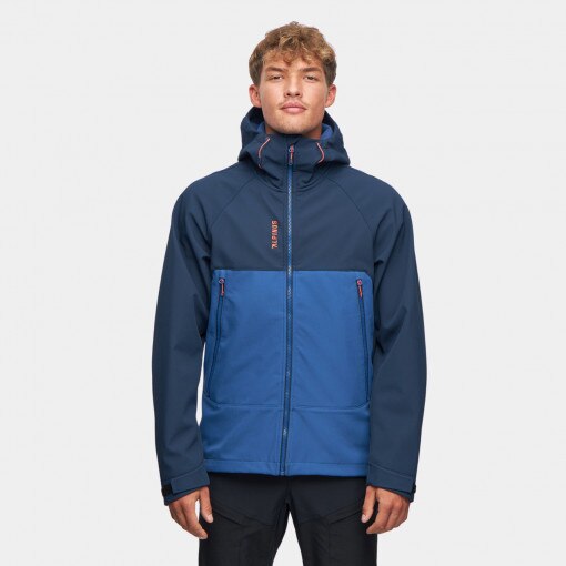  ALPINUS Męski softshell rozpinany z kapturem Alpinus Pelat  niebieski Denim
