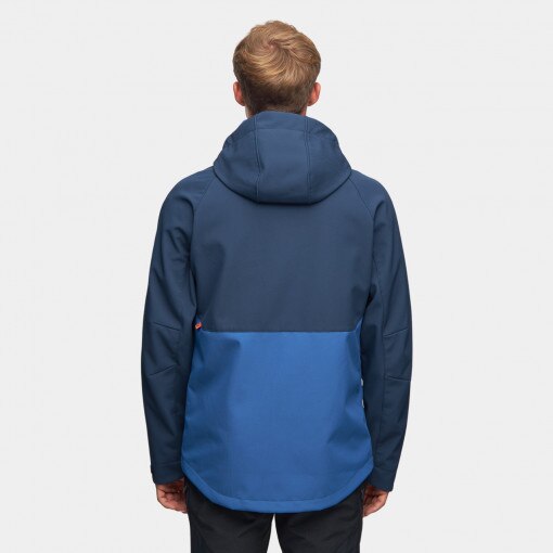 Męski softshell rozpinany z kapturem Alpinus Pelat - niebieski