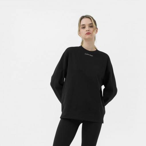 Damska bluza dresowa nierozpinana bez kaptura CALVIN KLEIN WOMEN 00GWS3W304 - czarna