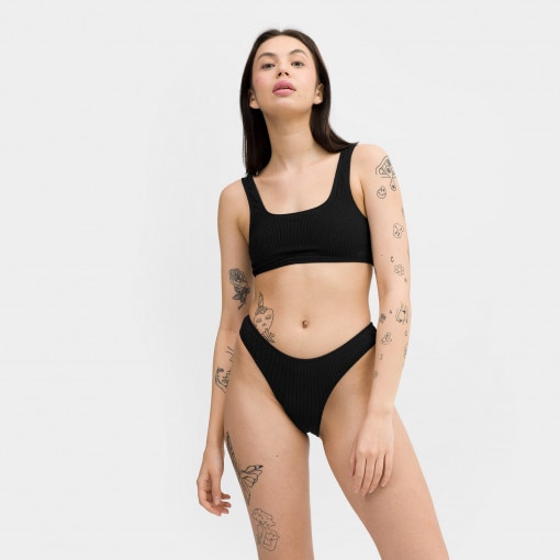 CHAMPION Góra od damskiego kostiumu kąpielowego Champion Legacy Bikini Top  czarna Głęboka czerń