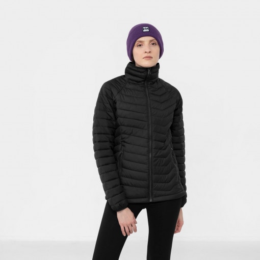 COLUMBIA Damska kurtka puchowa pikowana COLUMBIA Powder Lite Hooded Jacket  czarna Głęboka czerń