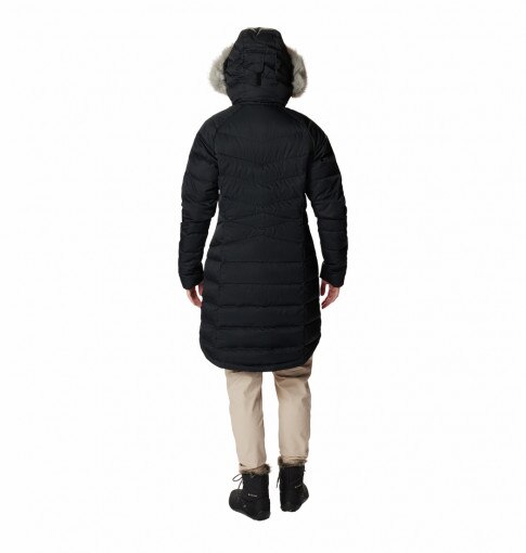 Damski płaszcz zimowy z puchem naturalnym Columbia Belle Isle Mid Down Jacket - czarny