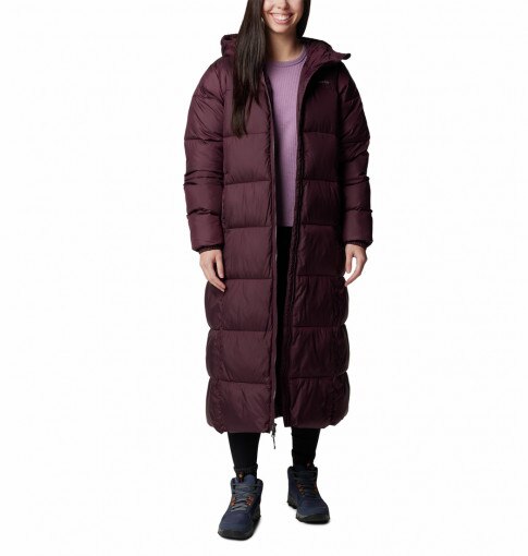 COLUMBIA Damski płaszcz puchowy pikowany Columbia Pike Lake III Long Puffer Jacket fioletowy Fioletowy