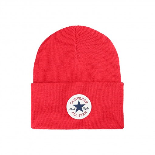 CONVERSE Czapka zimowa uniseks Converse Chuck Taylor All Star Patch Beanie  czerwona Czerwony