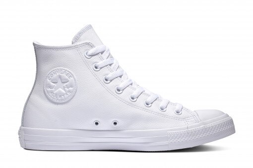 CONVERSE Trampki uniseks CONVERSE Chuck Taylor All Star Leather High 1T406 białe Biały