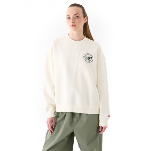 ELLESSE Damska bluza dresowa nierozpinana bez kaptura Ellesse Areski  biała Biały