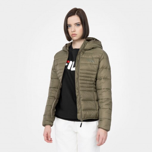 Damska kurtka puchowa pikowana FILA SQUILLE - oliwkowa/khaki