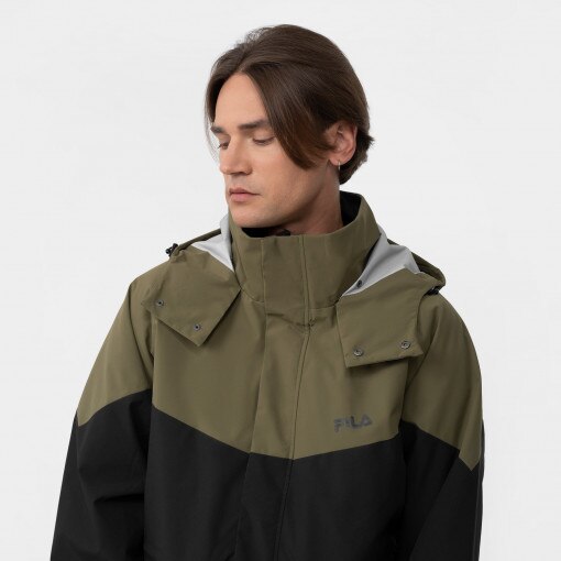 FILA Męska kurtka parka przejściowa FILA TANVALD light padded parka  oliwkowa/khaki Khaki
