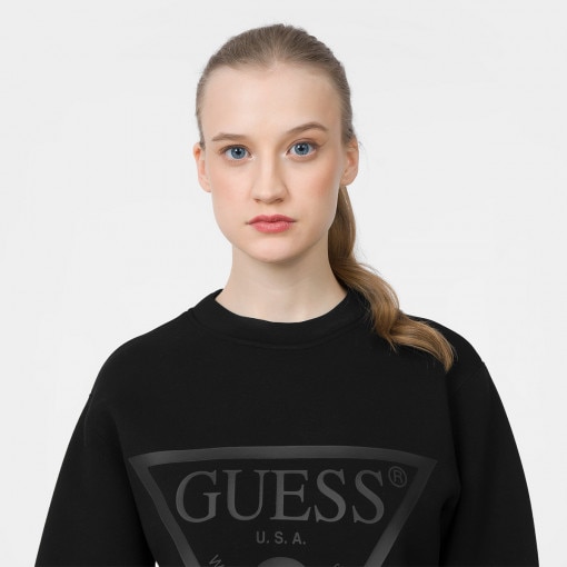 Damska bluza dresowa nierozpinana GUESS NEW ELLY CN SWEATSHIRT - czarny