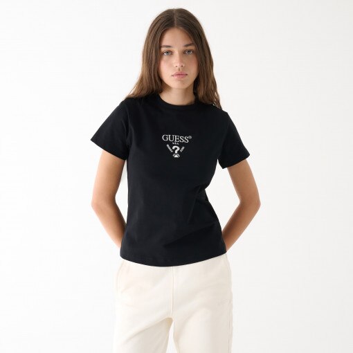  GUESS Damski tshirt z nadrukiem Guess Colette  czarny Głęboka czerń