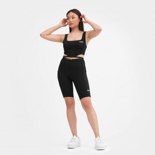 GUESS Damskie kolarki Guess Brigit Biker  czarne Głęboka czerń