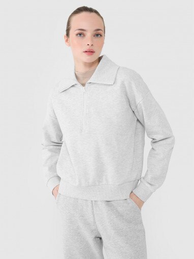 Outhorn Damska bluza nierozpinana bez kaptura Outhorn OTHWAW24TSWSF1880  szara Szary