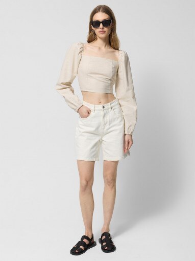 Damska bluzka Outhorn OTHWSS24TSHIF064 - beżowa