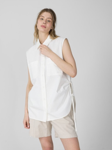 Damska koszula bez rękawów Outhorn OTHSS23TSHIF019 - biała