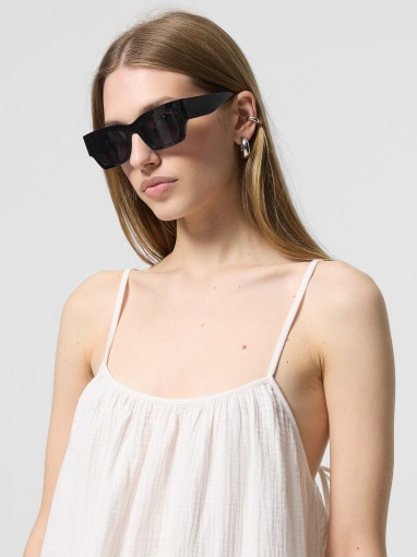 Damska sukienka na ramiączkach Outhorn OTHWSS24TDREF144 - beżowa