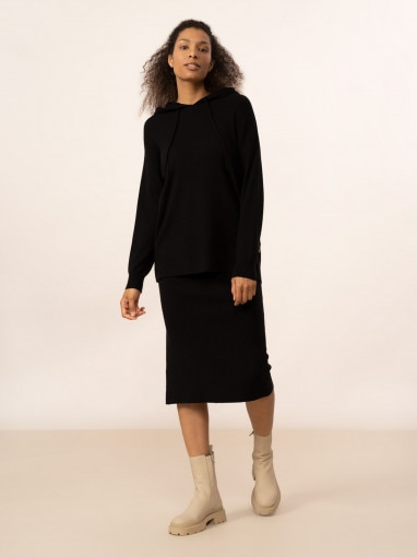 Outhorn Damski sweter z kapturem OUTHORN OTHAW22TSWEF002  czarny Czarny