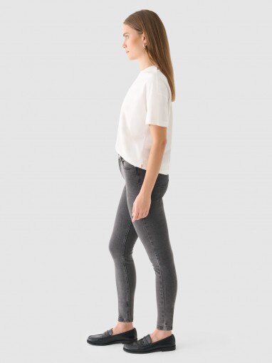 Outhorn Damskie jeansy skinny Outhorn OTHWAW24TJNSF002  szare Szary