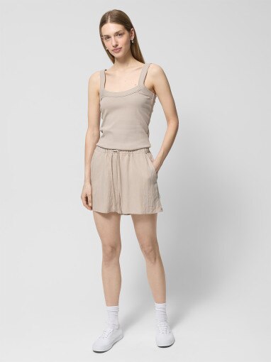  Outhorn Damskie spodenki dresowe Outhorn OTHWSS24TSHOF582  beżowe Beżowy