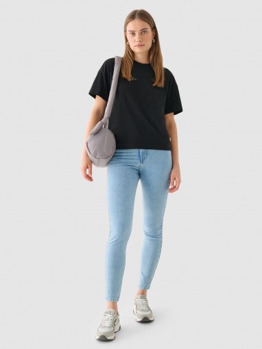Outhorn Damskie jeansy skinny Outhorn OTHWAW24TJNSF002  niebieskie Niebieski