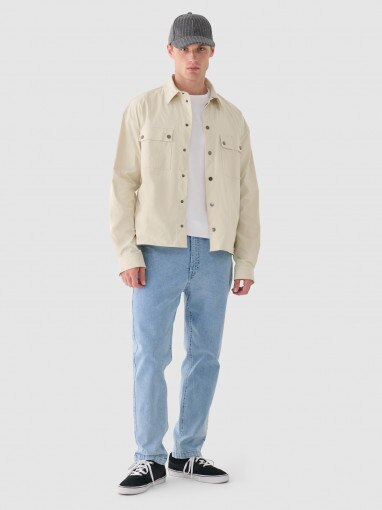 Outhorn Męskie jeansy slim Outhorn OTHWAW24TJNSM011 niebieskie Niebieski