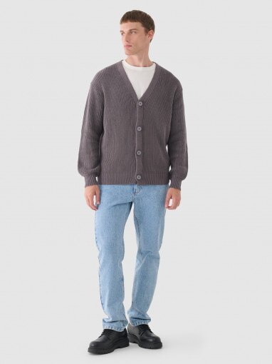 Męski sweter kardigan Outhorn OTHWAW24TSWEM096 - szary