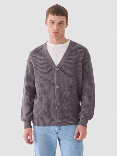 Outhorn Męski sweter kardigan Outhorn OTHWAW24TSWEM096  szary Szary