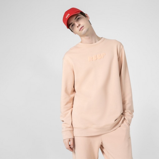 Outhorn Męska bluza dresowa nierozpinana bez kaptura OUTHORN OTHSS23TSWSM321  beżowa Beż