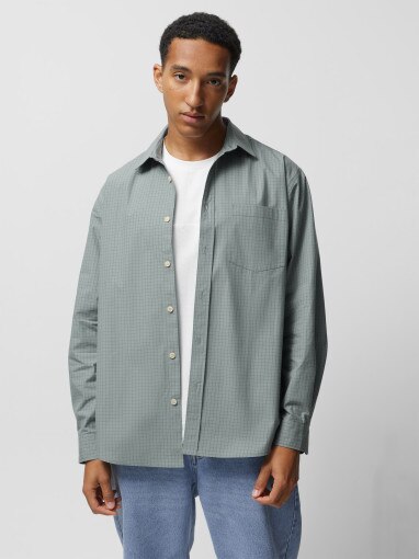  Outhorn Męska koszula w kratkę 4F OTHAW23TSHIM027  zielona Zielony