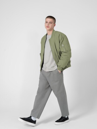 Męska kurtka przejściowa bomber Outhorn OTHSS23TJACM032 - khaki