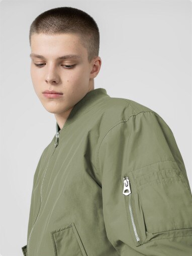  Outhorn Męska kurtka przejściowa bomber Outhorn OTHSS23TJACM032  khaki Khaki