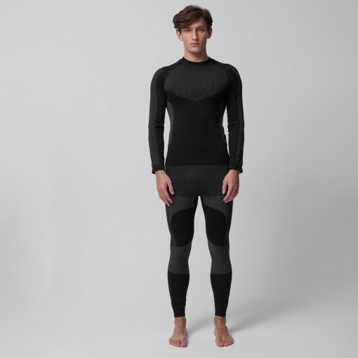 Outhorn Męski longsleeve termoaktywny Outhorn OTHAW23USEAM101  czarny Głęboka czerń