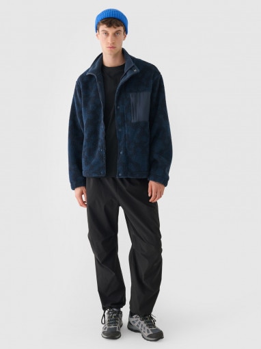 Męski polar sherpa Outhorn OTHWAW24TJACM233 - granatowy