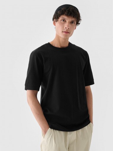 Outhorn Męski tshirt basic Outhorn OTHWAW24TTSHM1759  czarny Czarny