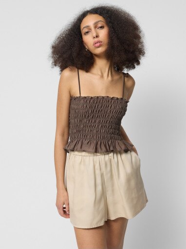  Outhorn Damski top Outhorn OTHWSS24TSLEF138  oliwkowy Oliwkowy