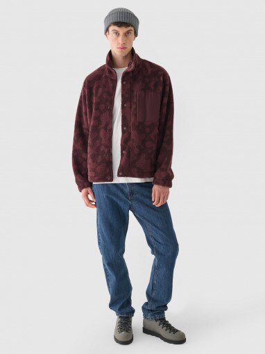 Męski polar sherpa Outhorn OTHWAW24TJACM233 - czerwony
