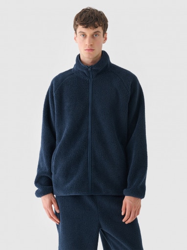 Outhorn Męski polar sherpa rozpinany Outhorn OTHWAW24TJACM234   granatowy Granatowy