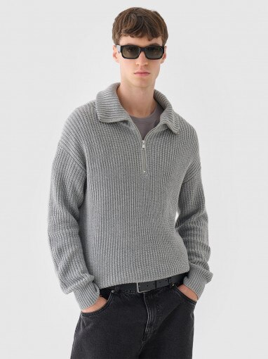 Outhorn Męski sweter Outhorn OTHWAW24TSWEM101  szary Szary