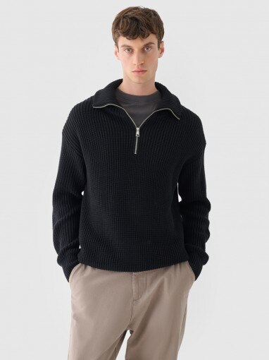 Outhorn Męski sweter Outhorn OTHWAW24TSWEM101  szary Czarny