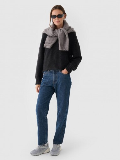 Damski sweter Outhorn OTHWAW24TSWEF116 - czarny