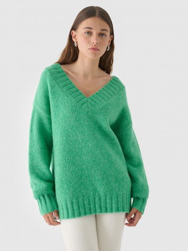 Outhorn Damski sweter Outhorn OTHWAW24TSWEF113  zielony Zielony