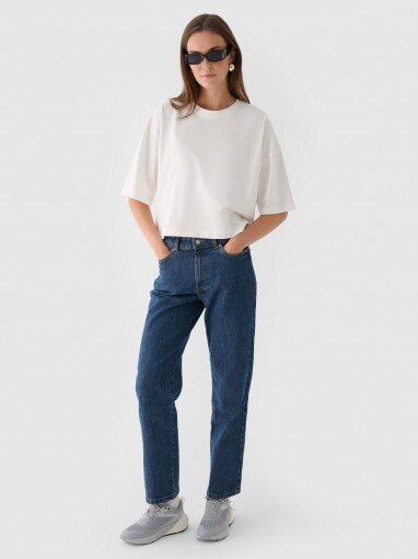 Damski t-shirt basic Outhorn OTHWAW24TTSHF1754 - biały