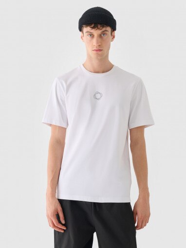  Outhorn Męski tshirt z nadrukiem Outhorn OTHWAW24TTSHM2435  biały Biały