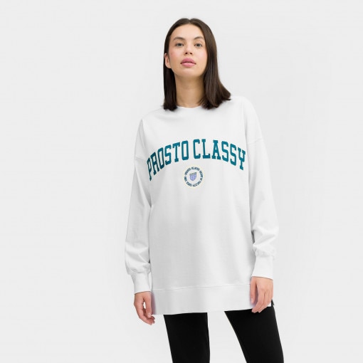 PROSTO Damski longsleeve z nadrukiem Prosto Gail  biały Biały