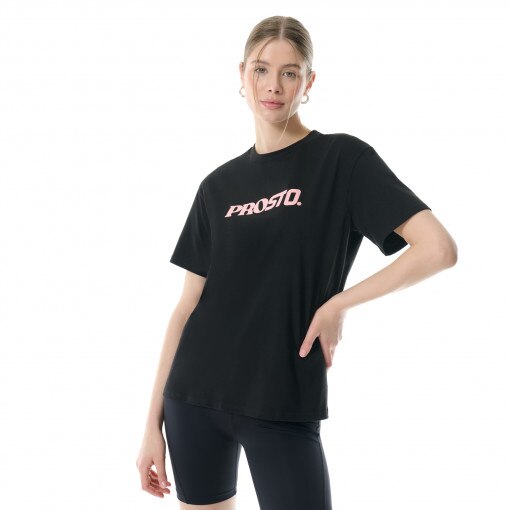 PROSTO Damski tshirt z nadrukiem Prosto Cherries  czarny Głęboka czerń